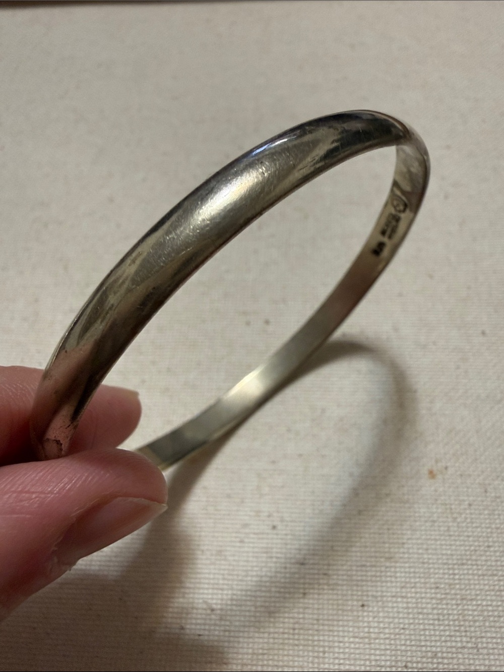 Sterling Silver 925 Mexico Rounded Cuff Bangle Bracelet